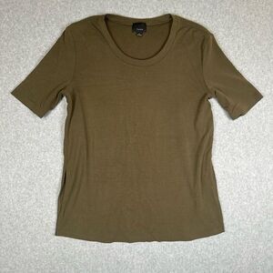 Lumiere Womens Size Large Pullover Top Tee T Shirt Brown Short Sleeve Crewneck